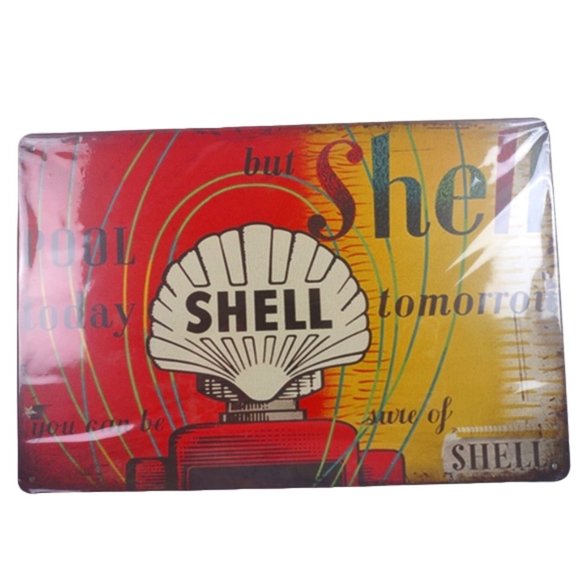 Shell Gasoline Metal Tin Sign Automotive Repair Garage Shop Mechanic Gift Bar